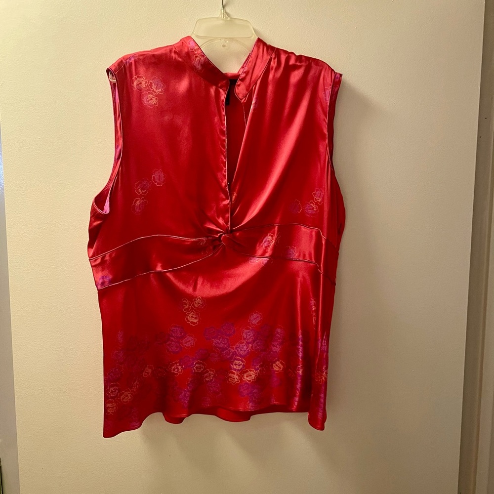 Silk Mandarin Collar Top